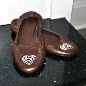 BRIGHTON Heart Leather Ballet Flats